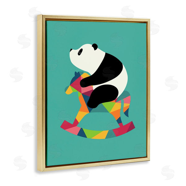 Stupell Industries Andy Westface | Panda On Rocking Horse