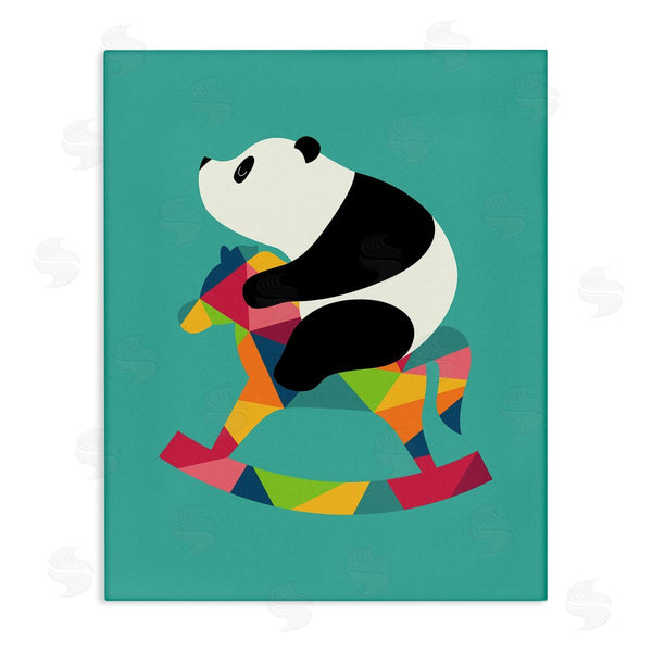 stupell industries Andy Westface | Panda on Rocking Horse