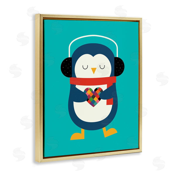 Stupell Industries Andy Westface | Penguin With Geometric Heart