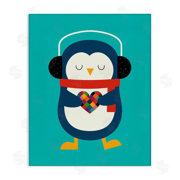 stupell industries Andy Westface | Penguin with Geometric Heart