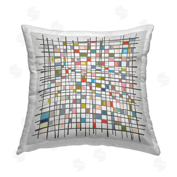 Stupell Industries Angel Estevez | Mondrian Inspired Abstract Printed Throw Pillow