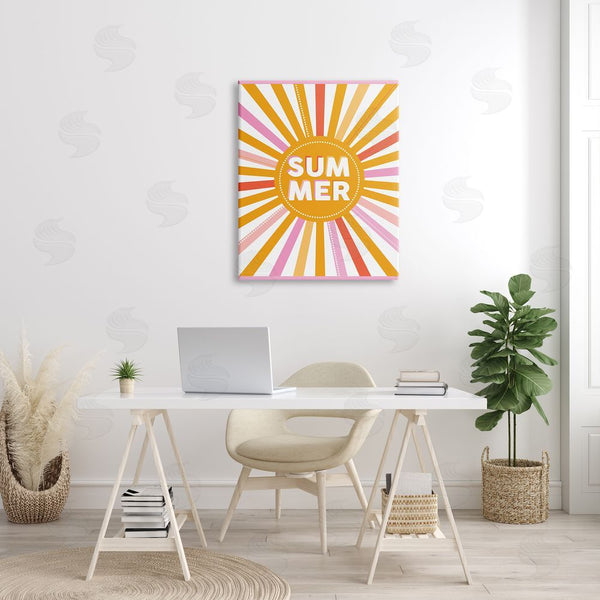 Stupell Industries Angela Nickeas | Bold Summer Typography Playful Rainbow Sun Rays Wall Art