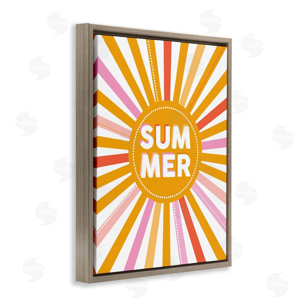 Stupell Industries Angela Nickeas | Bold Summer Typography Playful Rainbow Sun Rays Wall Art