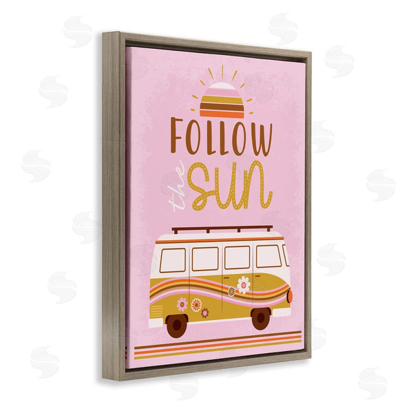 Stupell Industries Angela Nickeas | Follow The Sun Sentiment Retro Van Sunflowers Wall Art