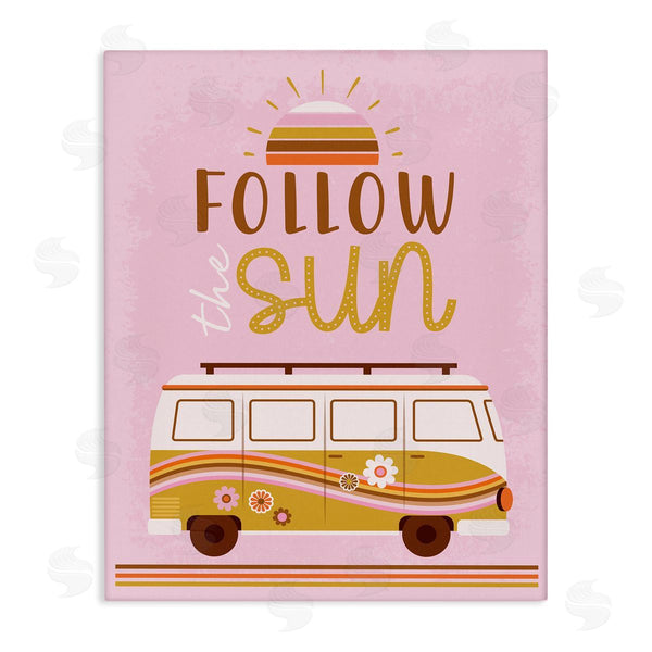 stupell industries Angela Nickeas | Follow The Sun Sentiment Retro Van Sunflowers Wall Art