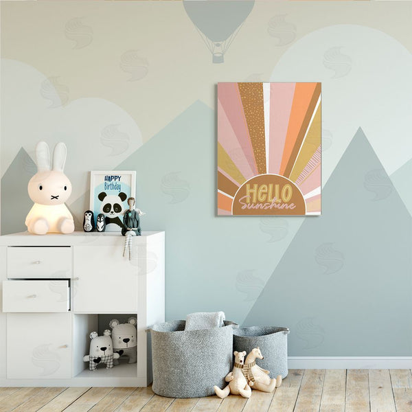 Stupell Industries Angela Nickeas | Hello Sunshine Phrase Patterned Summer Sunrays Wall Art