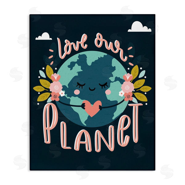 stupell industries Angela Nickeas | Love Our Planet Floral Cartoon Earth