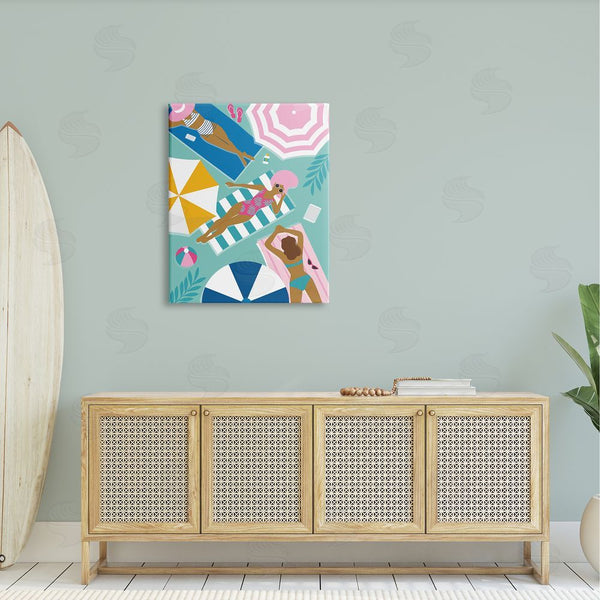 Stupell Industries Angela Nickeas | Modern Summer Sunbathing Girls Wall Art