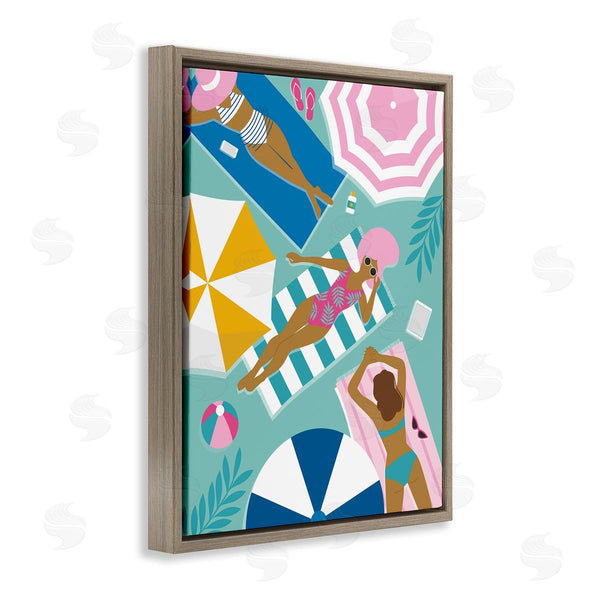 Stupell Industries Angela Nickeas | Modern Summer Sunbathing Girls Wall Art