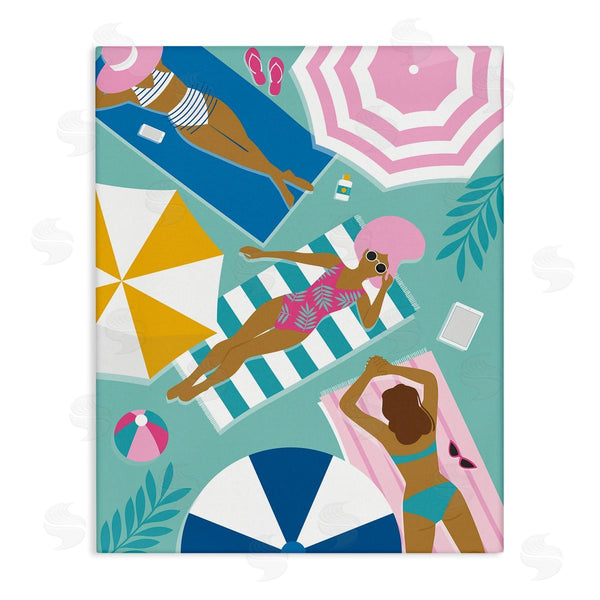 stupell industries Angela Nickeas | Modern Summer Sunbathing Girls Wall Art