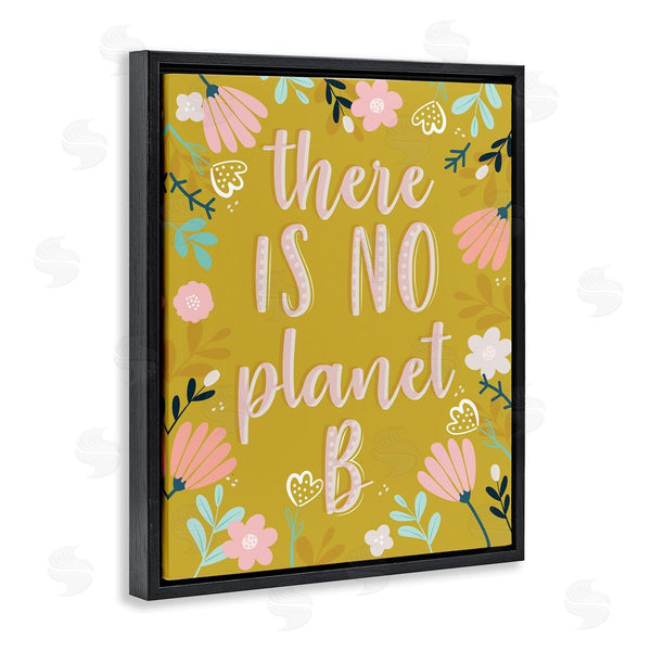 Stupell Industries Angela Nickeas | No Planet B Floral Border Illustration Wall Art