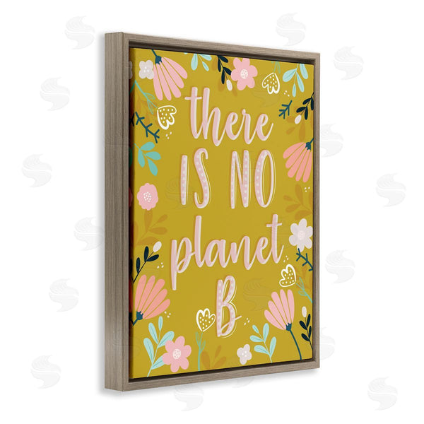 Stupell Industries Angela Nickeas | No Planet B Floral Border Illustration Wall Art