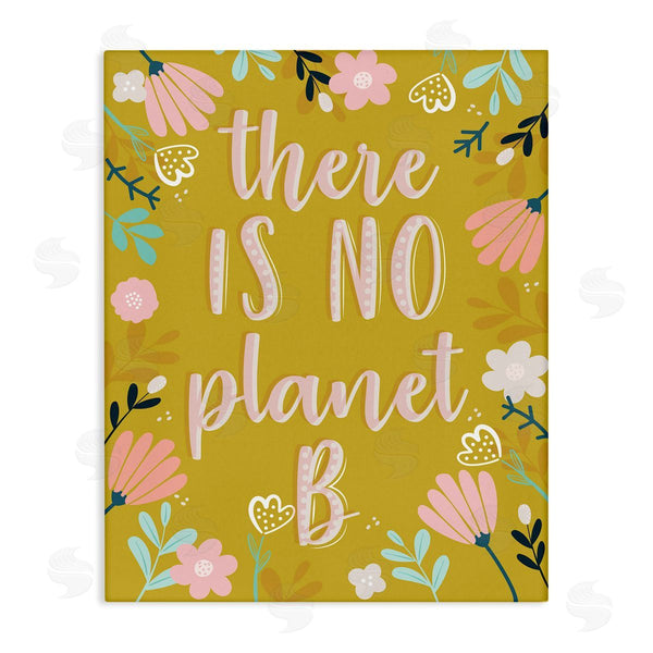 stupell industries Angela Nickeas | No Planet B Floral Border Illustration Wall Art