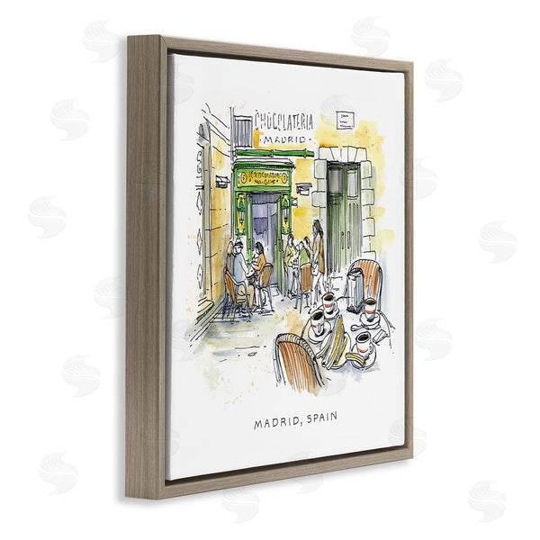 Stupell Industries Angela Steahling | Madrid Spain Outdoor Cafe Wall Art