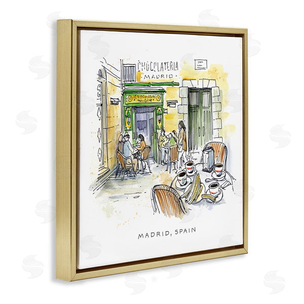 Stupell Industries Angela Steahling | Madrid Spain Outdoor Cafe Wall Art