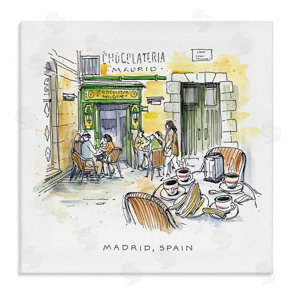 stupell industries Angela Steahling | Madrid Spain Outdoor Cafe Wall Art
