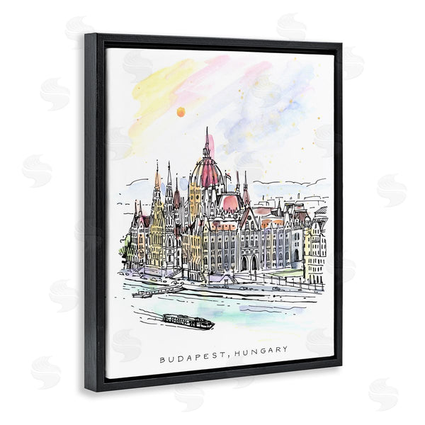 Stupell Industries Angela Steahling | Minimal Budapest Skyline Wall Art