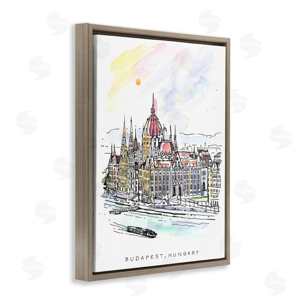 Stupell Industries Angela Steahling | Minimal Budapest Skyline Wall Art