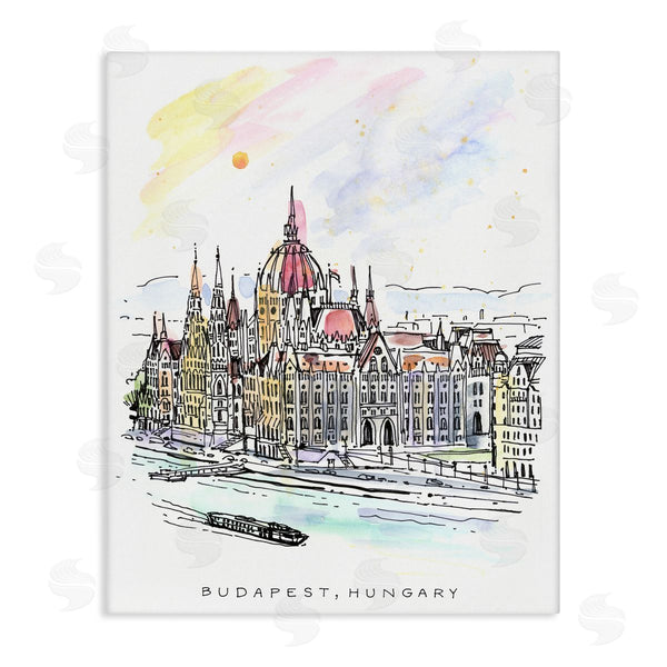 stupell industries Angela Steahling | Minimal Budapest Skyline Wall Art