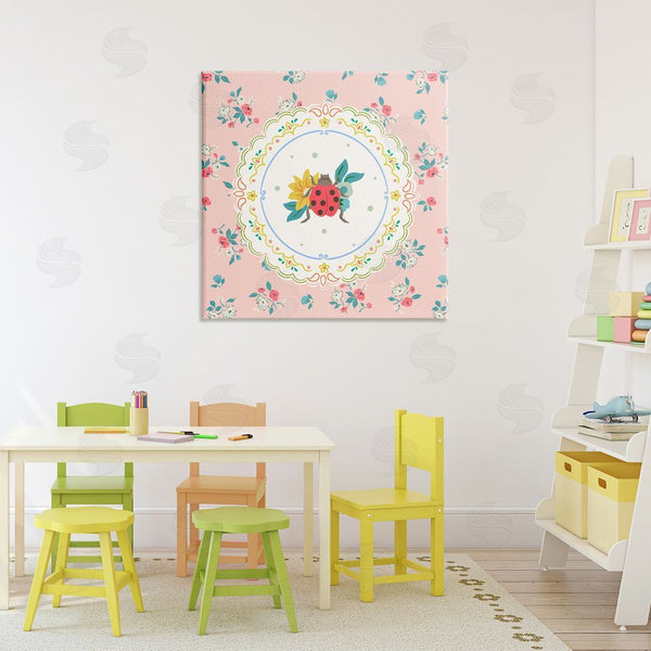 Stupell Industries Angela Steahling | Spring Lady Bug Lace Pattern Wall Art