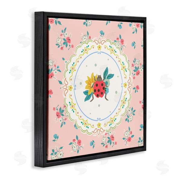 Stupell Industries Angela Steahling | Spring Lady Bug Lace Pattern Wall Art