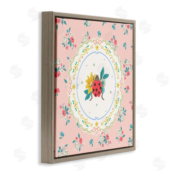 Stupell Industries Angela Steahling | Spring Lady Bug Lace Pattern Wall Art