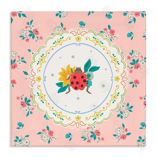 stupell industries Angela Steahling | Spring Lady Bug Lace Pattern Wall Art