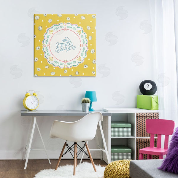 Stupell Industries Angela Steahling | Yellow Florals Spring Bunny Wall Art