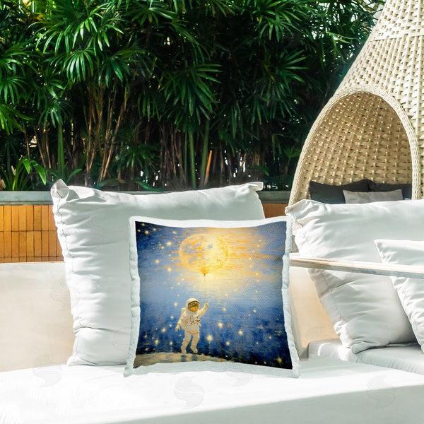 Stupell Industries Angie Hawke | Astronaut With Dreamy Cosmic Balloon Printed Throw Pillow