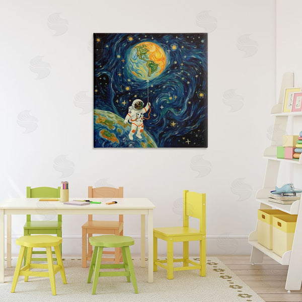 Stupell Industries Angie Hawke | Astronaut With Earth Balloon Wall Art