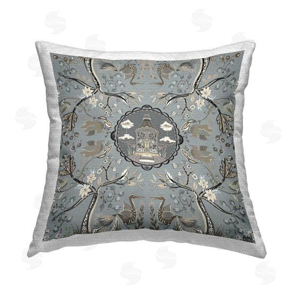 Stupell Industries Ani Del Sol | Asian Inspired Garden Printed Throw Pillow