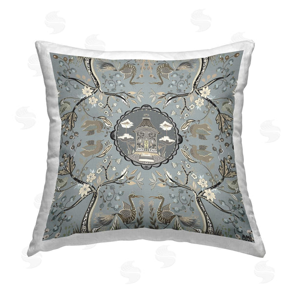 stupell industries Ani Del Sol | Asian Inspired Garden Printed Throw Pillow