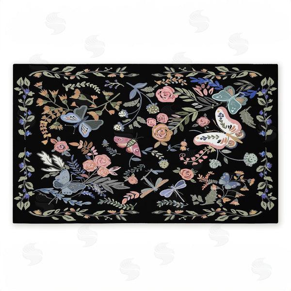 stupell industries Ani Del Sol | Dark Flowers & Garden Friends Non-Woven Door Mat