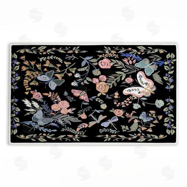 stupell industries Ani Del Sol | Dark Flowers & Garden Friends Plush Bath Mat