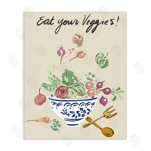 stupell industries Ani Del Sol | Eat Your Veggies Bowl Wall Art