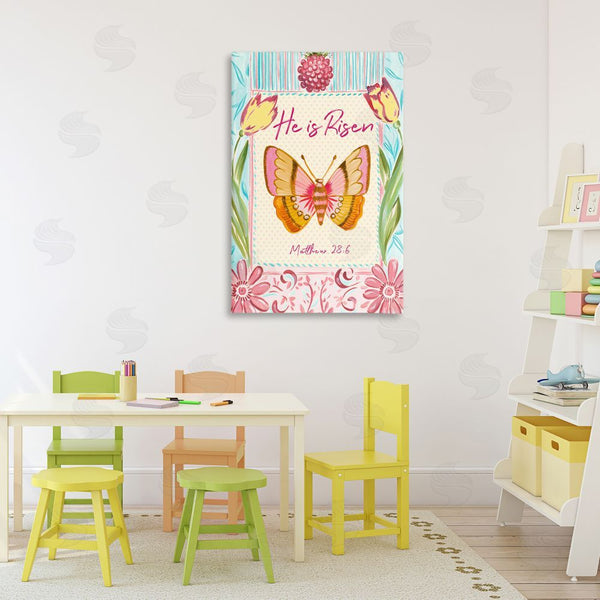 Stupell Industries Ani Del Sol | He Is Risen With Butterfly Wall Art