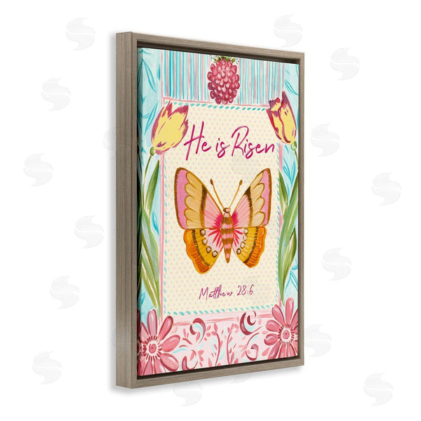 Stupell Industries Ani Del Sol | He Is Risen With Butterfly Wall Art