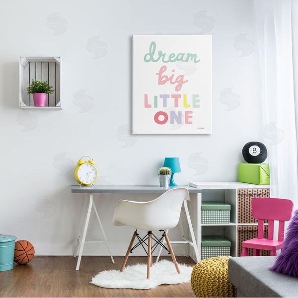 Stupell Industries Ann Kelle | Dream Big Little One Phrase Children's Pastel Typography Wall Art