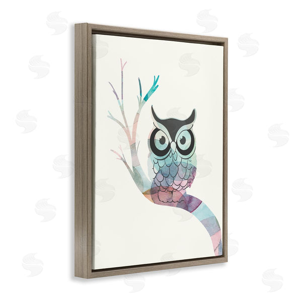 Stupell Industries Ann Marie Coolick | Big Eye Owl Perched Minimal Abstract Tree Branch Wall Art