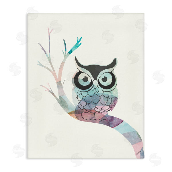 stupell industries Ann Marie Coolick | Big Eye Owl Perched Minimal Abstract Tree Branch Wall Art