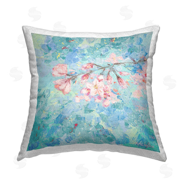 Stupell Industries Ann Marie Coolick | Cherry Blossoms On Blue Printed Throw Pillow