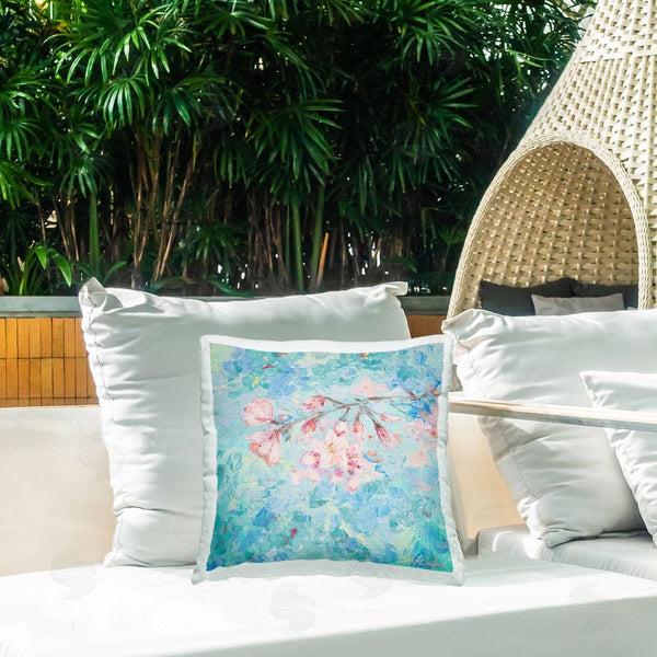 Stupell Industries Ann Marie Coolick | Cherry Blossoms On Blue Printed Throw Pillow