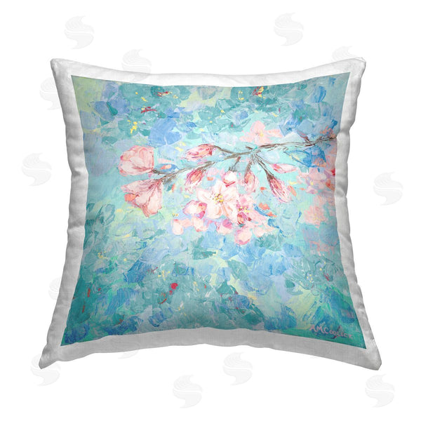 stupell industries Ann Marie Coolick | Cherry Blossoms on Blue Printed Throw Pillow