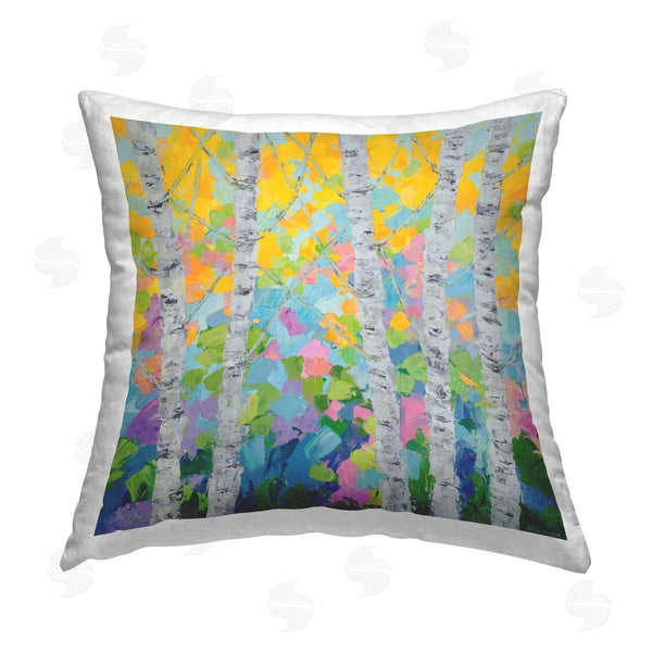 stupell industries Ann Marie Coolick | Dancing Birch Tree Forest Printed Throw Pillow