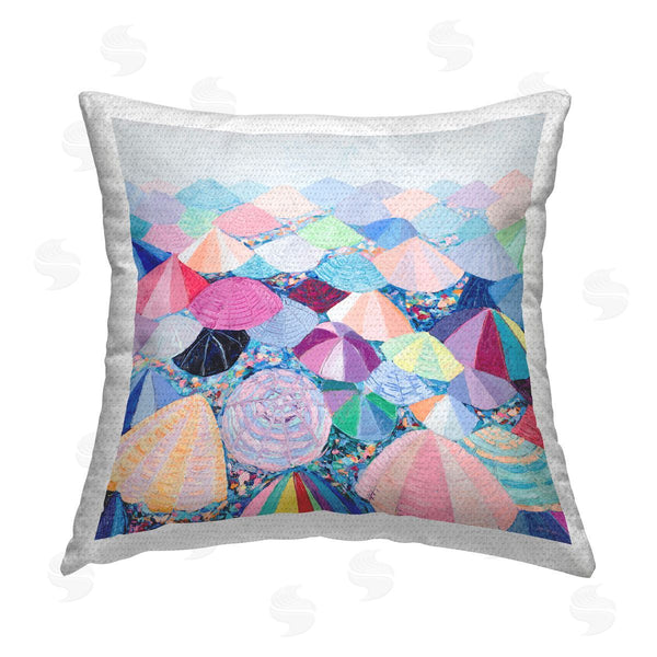 Stupell Industries Ann Marie Coolick | Pastel Umbrella Nation Printed Throw Pillow