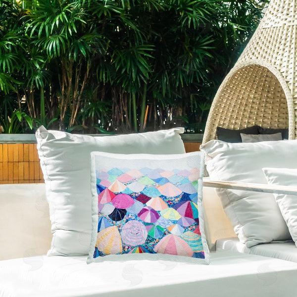 Stupell Industries Ann Marie Coolick | Pastel Umbrella Nation Printed Throw Pillow