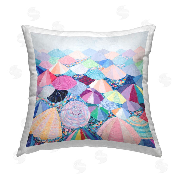 stupell industries Ann Marie Coolick | Pastel Umbrella Nation Printed Throw Pillow