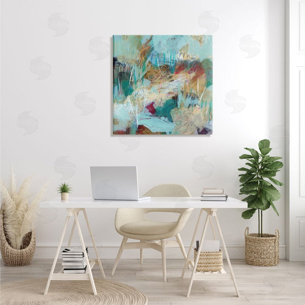 Stupell Industries Ann Thompson Nemcosky | Beautiful Chaotic Movements Abstract Blue Green Beige Wall Art
