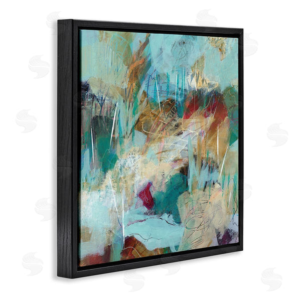 Stupell Industries Ann Thompson Nemcosky | Beautiful Chaotic Movements Abstract Blue Green Beige Wall Art