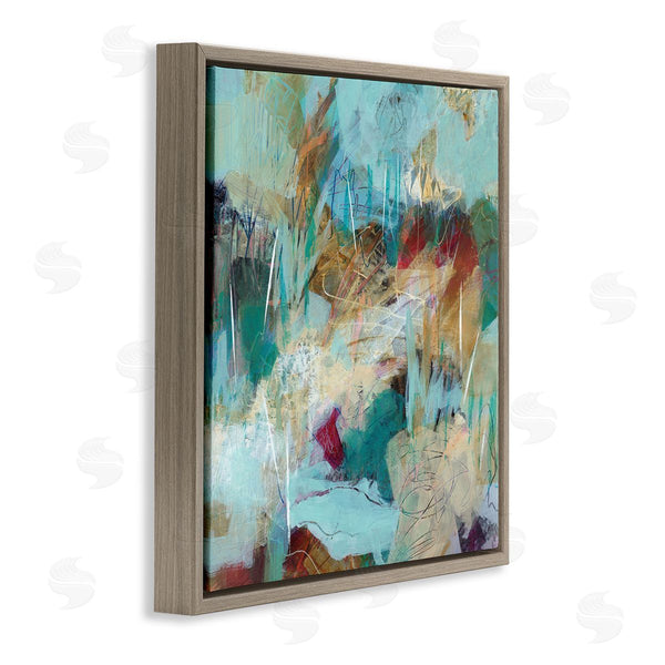 Stupell Industries Ann Thompson Nemcosky | Beautiful Chaotic Movements Abstract Blue Green Beige Wall Art